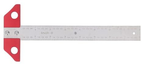 T-Quadrat-Lineal aus Metall, 20,3 Cm, Anreißlineal, Zeichnen, Holzbearbeitung, Layout, Messen, Anreißer, Metrisch, Imperiale Skala, Handwerkzeug für Tischlerarbeiten