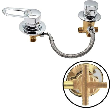 Vanne d'inverseur de douche en laiton massif à 3 voies pour robinet de salle de bain mitigeur d'eau froide et chaude pour cabine de douche/hammam/robinet de baignoire d'intubation de qualité