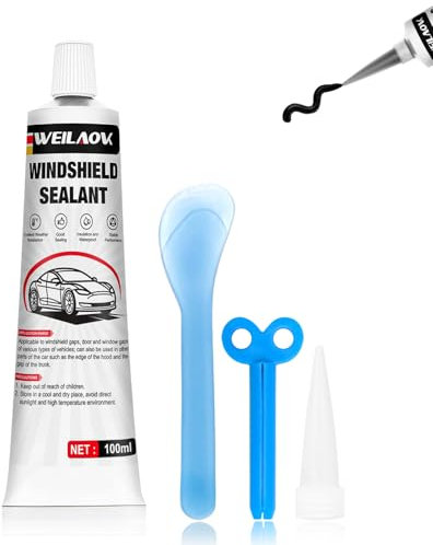 WEILAOK Scheibenkleber, Dichtmasse Kfz, Scheibenkleber Auto, Windschutzscheibe Kleber, Dichtmasse für Windschutzscheiben-, Tür Und Fensterspalten Verschiedener Fahrzeugtypen Usw, 100 ML