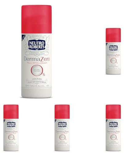 Neutro Roberts Deodorante Stick Dermazero, Ipoallergenico, 40ml (Confezione da 5)