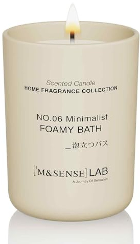 M&SENSE Duftkerzen im Glas Schaumbad -Natursojawax Kerze 250g 50h Brenndauer,Geschenk für Frauen und Männer,Einfaches Design,Aromatherapie für Zuhause,Bad, Yoga Entspannung,Natural Soy Candle