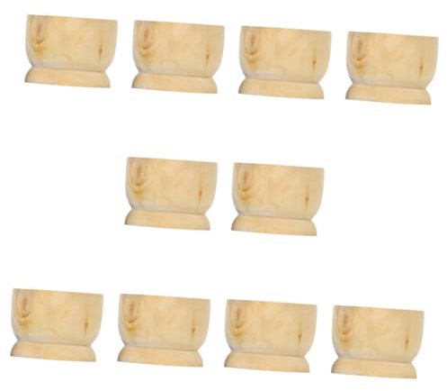 Warmhm 10stücke Holz Ostern Halter Tablett Set Tassen Osterbehälter Ornamente Dekoration Haushalt Frühlingsdeko Bastelset
