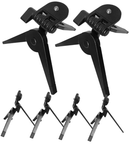 Treppiede da Tavolo Compatto per Fotocamera, Abs Nero, 6 Pezzi | Design Piatto Portatile e Leggero, Supporto Stabile per Dispositivi Digitali, Viaggio e Foto All'aperto