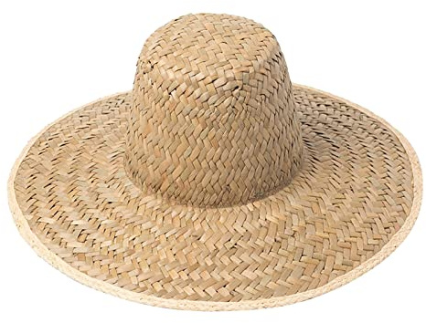 Generisk ny klockformad stråhatt med stort brätte, elegant bast-strandhatt, sommarhatt solhatt skrift, Beige, one size