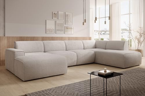 AXLIVING XXL Sofa U Form Didim Creme 378 cm breit modern & großzügig R