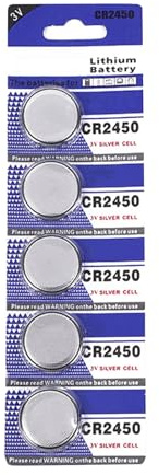 5 pilas de botón CR2450 CR2450 de 3 V para relojes, baterías de alta capacidad, salida estable, celdas de uso de viaje
