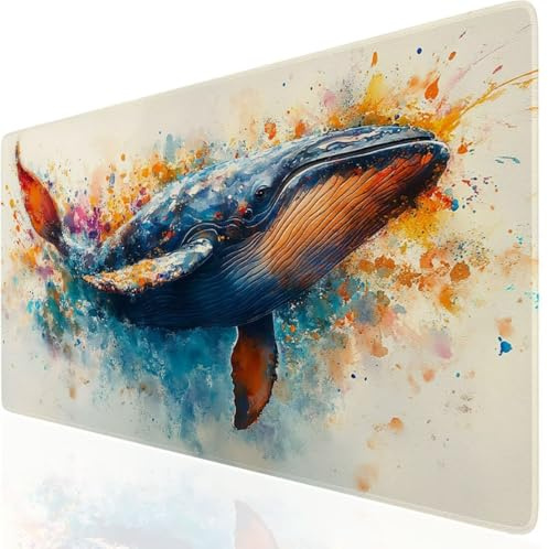 Tier Mauspad XXL, Blau Mousepad 1000x400x3mm mit Genähten Kanten, Mauspad Großes Schreibtischauflage, Gaming Mousepad Wasserdicht und rutschfest, Desk Mat Vernähte Kanten für MacBook, Laptop DE-8289