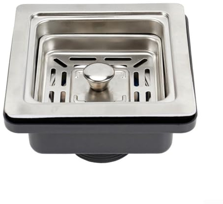 Sink Drain Strainer For Kitchen And Bathroom, Stainless Steel Double Basin Drain Assembly With Flexible Hose And Waterproof Cover(4.5cm)