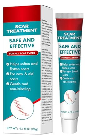 Scar Cream, Scar Removal Cream, Silicone Scar Gel for Old & New Scars - Reduces Appearance of Surgery, Burns, Acne, Keloids, and Stretch Marks - Gentle Formula for Face and Body, 20g