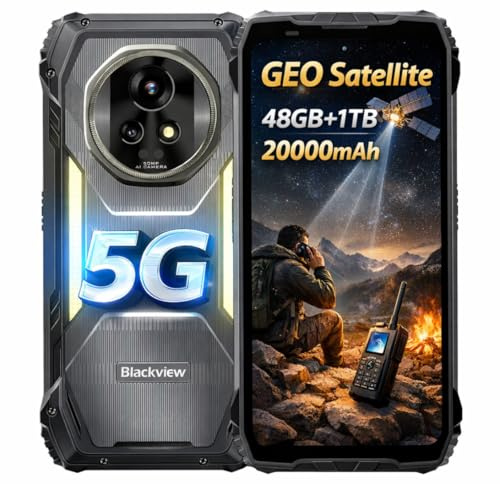 Blackview Satellitare Smartphone Rugged 5G XPLORE 2, Comunicazione Satellitare GEO, 48GB+1TB, 6.73 HDR 3.2K, LED 467lm, Night Vision 50MP, Batteria 20000mAh, Telefono Antiurto IP68, eSIM, NFC GPS