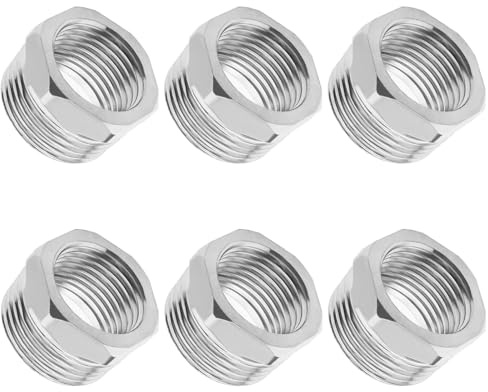 6 Piezas 3/4 a 1/2 Reductor Adaptador Manguera Grifo | Adaptador Grifo Ducha Hexagonal Conector Acoplamiento Reductor para Agua Gas Sistemas Tuberías de Petróleo Tuberías de Agua