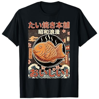 Vintage Japonés Taiyaki Fish Cake Retro Showa Era Snack Art Camiseta