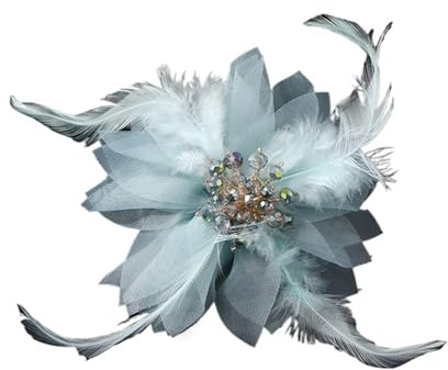 Broche Plume eleganta fjäder- och kristallbroscher för kvinnor tjejer, utsökta för fest bröllop, korsett tillbehör