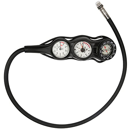 Yechiry Bussola Subacquea Professionale GG997, Profondimetro 0-70 M, Manometro 0-400 Bar con Copertura Ergonomica Antiurto in TPR e Quadrante Luminoso, Ideale per Accessori per Immersioni Subacquee