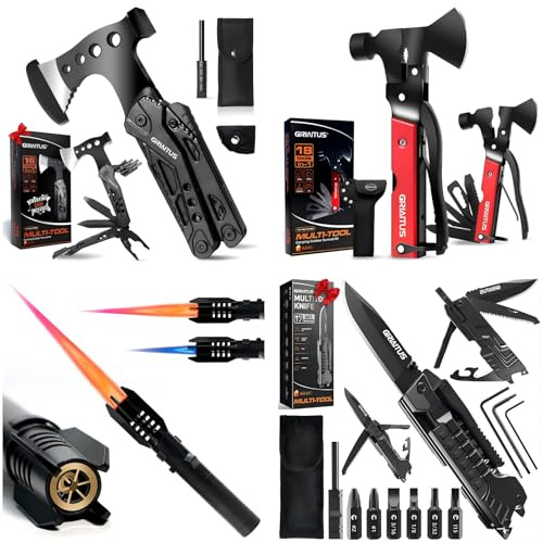 Herramienta Multiusos Alicates y Navaja Multiusos – Kit de Supervivencia y Accesorios de Montaña – Regalo Original para Hombre, Padre, Cumpleaños, Jubilación - Regalo para el Día del Padre