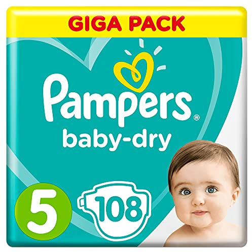 Pampers Baby-Dry, Größe 5, 11-23 kg, Mega Plus Pack, 108 Stück