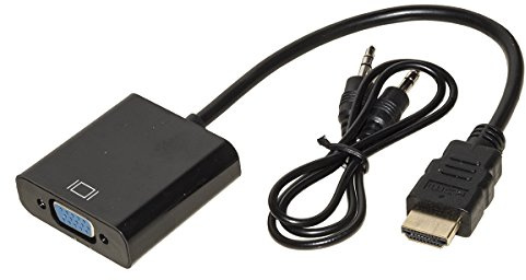 Link Accessori Adaptador HDMI Macho a VGA Hembra con estéreo, Conector de Audio de 3,5 mm