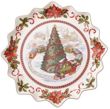Villeroy & Boch Toy's Fantasy Piatto Dolci Fondo North Pole Express, Porcellana, Bianco/Rosso, 0.1x01x0.1 cm