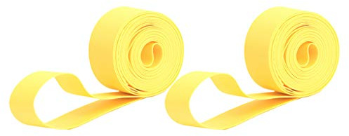 SM SunniMix 2 Count Bike Tire Liner/Puncture Proof Belt/Tyre Inner Tube, Bicycle Rim Strip Tape Bikes, Mountain Bikes, Yellow, 27.5inch x 20mm
