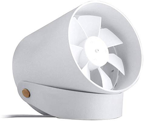 Mini Ventilateur Portable/Ventilateur USB/Ventilateur Double Feuille/Ventilateur d’été Ultra Silencieux/Tactile Smart/Summer Cooler (DB): Fort 34 Faible 26 / Ordinateur de Bureau,White