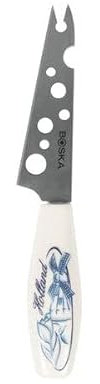 BOSKA Couteau à fromage pour fromage semi-doux Mini/Delfter Bleu Design Céramique Acier inoxydable 150 x 22 x 17 mm