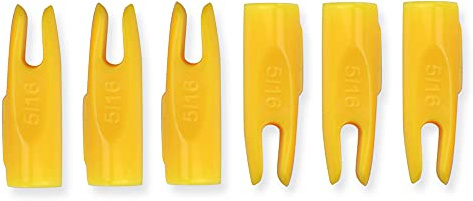 ZZYB 50Pcs Tir à l'arc Flèche Encoches Plastique 5/16 Chasse Plastinock Flèche Encoches Shaft Accessoires d'extrémité (Jaune)