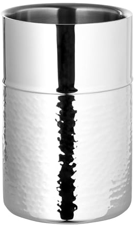 Fink Edelstahl Flaschenkühler 18 cm doppelwandig & gehämmert für 1 Flasche