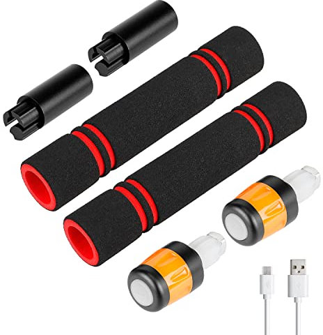 Fututech LED-Warnleuchte und Verlängerungsstange für Xiaomi M365 Pro Pro2 1S Mi3 für Segway Ninebot ES1 2 3 4 5 E22 E25 Blinker Elektroroller (B/Schwarz/Orange)