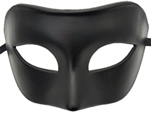 Chickwin Masque pour Homme Masque de Mascarade Fantôme de l'Opéra Demi Masque Vénitien pour Halloween Fête Carnaval Soirée Costume, Noir01