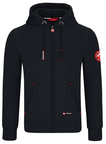 MOOSELINE Herren Sweatjacke Kapuzenjacke Trainingsjacke Hoodie mit Reißverschluss Sweat Jacke