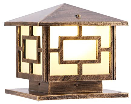 CHENKUI Paralume In Acrilico Lampada Da Testa A Pilastro In Stile Europeo Lampada Palo Stradale IP54 Lampada Da Prato Impermeabile Con Illuminazione Montata Su Dock Per Esterni Per Patio Con Superfici