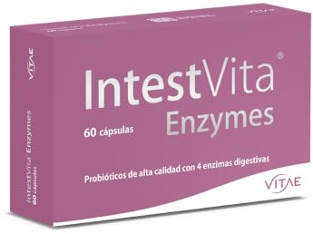 Vitae IntestVita Enzymes 60 cápsulas | Enzimas Digestivas y Probióticos | Combatir problemas digestivos | Acidez | Malas Digestiones | Gases | Cuidado y Salud Digestiva