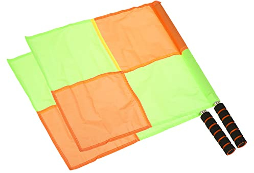 PATIKIL Schiedsrichter Fahne 2Pack Schiedsrichter Flagge Linienrichter Fahne mit Edelstahl Pol Schwamm Handgriff für Fußball Sport Leichtathletik mit Bordüre