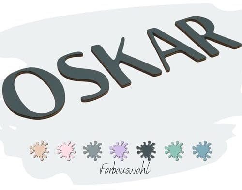 8 cm Holzbuchstaben personalisiert – Namensbuchstaben für Kinderzimmer & Tür | Kinderzimmerdeko Jungen & Mädchen | Geschenk zur Geburt, Taufe oder Geburtstag | inkl. Klebepads (ANTHRAZITGRAU)