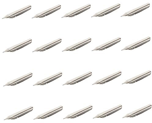 SHINEOFI Halter 60 Stück Dip Pen Mit Gewinde Füllfederhalter Zubehör Kalligraphie Stiftspitzen Ersatz Dip Pen Spitzen Hochzeitszubehör Stiftspitzen Spitzer Stift Metall Edelstahl