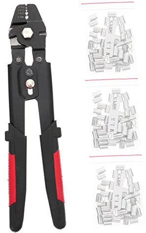 BESTonZON 1 Satz Seil-Crimp zange werkzeug Kabelklemmen Kabelkauschen Handcrimpzange Kabelcrimpzange Klemmzange Quetschpressen für Drahtseile Crimpen Angelzange Abisolierzangen Aluminium