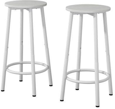 Vicco Barhocker Edmonton, Weiß, 31.5 x 64 cm | 2 Teile, höhenverstellbar mit Fußstütze für flexible Sitzpositionen