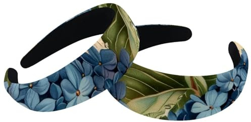 Lot de 2 bandeaux larges en velours pour femme, notes de musique vintage, accessoires de fleurs d'hortensias, bandeaux rembourrés, bandeaux de beauté pour filles
