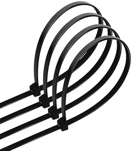 Confezione da 40 fascette in nylon di colore nero, perfette per vari usi. Con una larghezza di 3,6 mm e una lunghezza di 150 mm, sono resistenti ed efficaci per assicurare e organizzare.