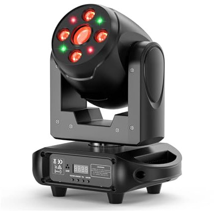 OUHFCASN DJ Stage Light, 120W RGBW LED Moving Head Light Beam 8 Patterns 8 Colors Stage Light Effect Projector for Wedding Church Party KTV DJ Disco Uplights for Events