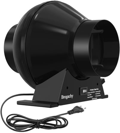 Brogachy 100 mm Extractor de aire ajustable, extractor de aire 332 m³/h, extractor de aire silencioso, para cuarto de baño, cocina, garaje, tiendas de cultivo, ventilación.