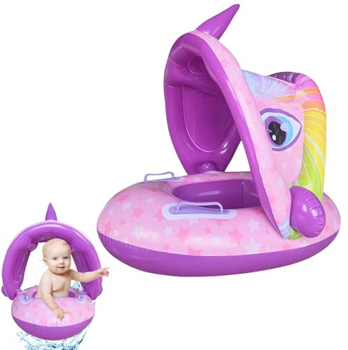 Anillo de Natación Bebe, Flotador Bebe con Sombrilla, Flotador Natación Bebé, Anillo Natación Inflable Bebé, Flotadores para Bebés, Flotador Bebe Inflable, Flotador Natación Dosel