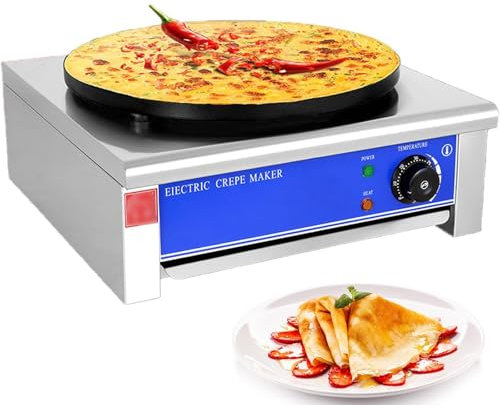 XGHDPBM Crêpière Professionnelle, 2800 W, électrique, antiadhésive, for crêpes et Tortillas, diamètre 40 cm, température réglable de 50 à 300 °C, Facile à Nettoyer, for crêpes et omelettes
