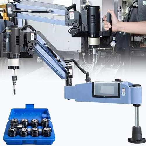 Maschiatrice Elettrica M3-M16, Braccio Flessibile, Angolo Di 360°, Trapanatrice Universale a Braccio Flessibile a Sbalzo Da 1200 Mm, 8 Pinze per Maschi Standard