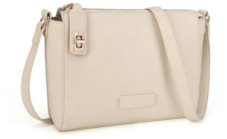 Gladdon Umhängetasche Damen Beige,Kleine Schultertasche mit Reißverschluss & verstellbarem Gurt,Vintage Handtasche für Alltag