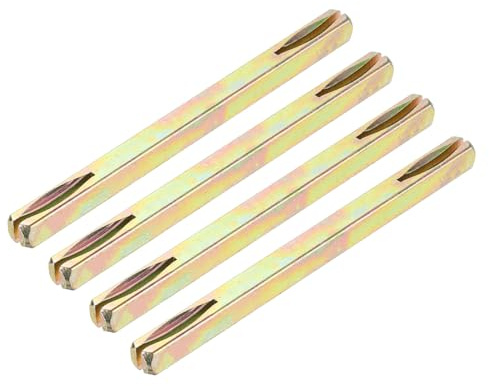 sourcing map 4pcs Door Knob Spindle with Slot, 8 x 120mm Iron Door Handle Spare Spindle Bar Square Straight Knob, Lock Replacement Parts for Doorway Control Systems, Silver