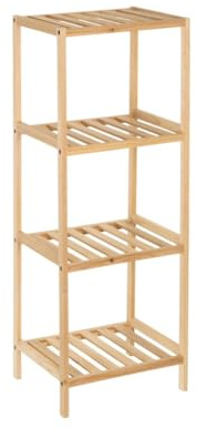 CASASELECCION - Estantería con 4 estantes de Madera de Abeto Natural de 35x30x100 cm, Estante Decorativo para almacenaje en Bao, Cocina, salón, Dormitorio, Estilo rústico y Moderno