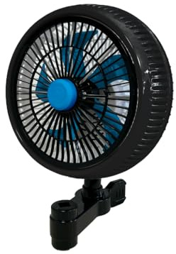 RAM AirFLEX 200 mm (8″) Clip Fan – 25 W Silent Oscillating Fan with 360° Rotating Grill & 90° Oscillating Head – Strong Clip for Tent Poles 16-25 mm