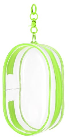QUARKZMAN Nyckelväska med figur display 7,5 x 11 x 18,5 cm PVC oval bärbar dockväska bärväska förvaringsväska berlock ljusgrön