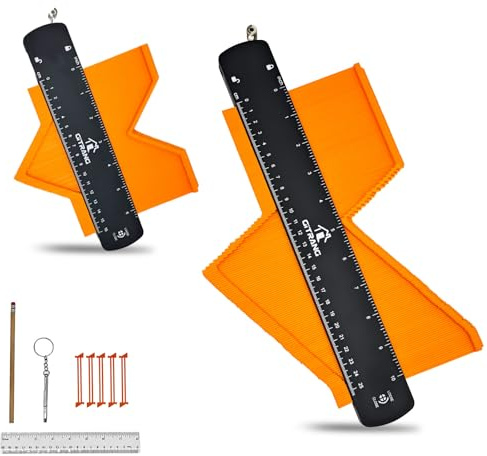 Contour Gauge 2-Pack with Lock, 10-Inch & 6-Inch Profile Tool Set for Woodworking & Tiling, Dual-Scale Measurement, Ideal Gift for DIY Enthusiasts, Carpenters, Home Improvement Projects